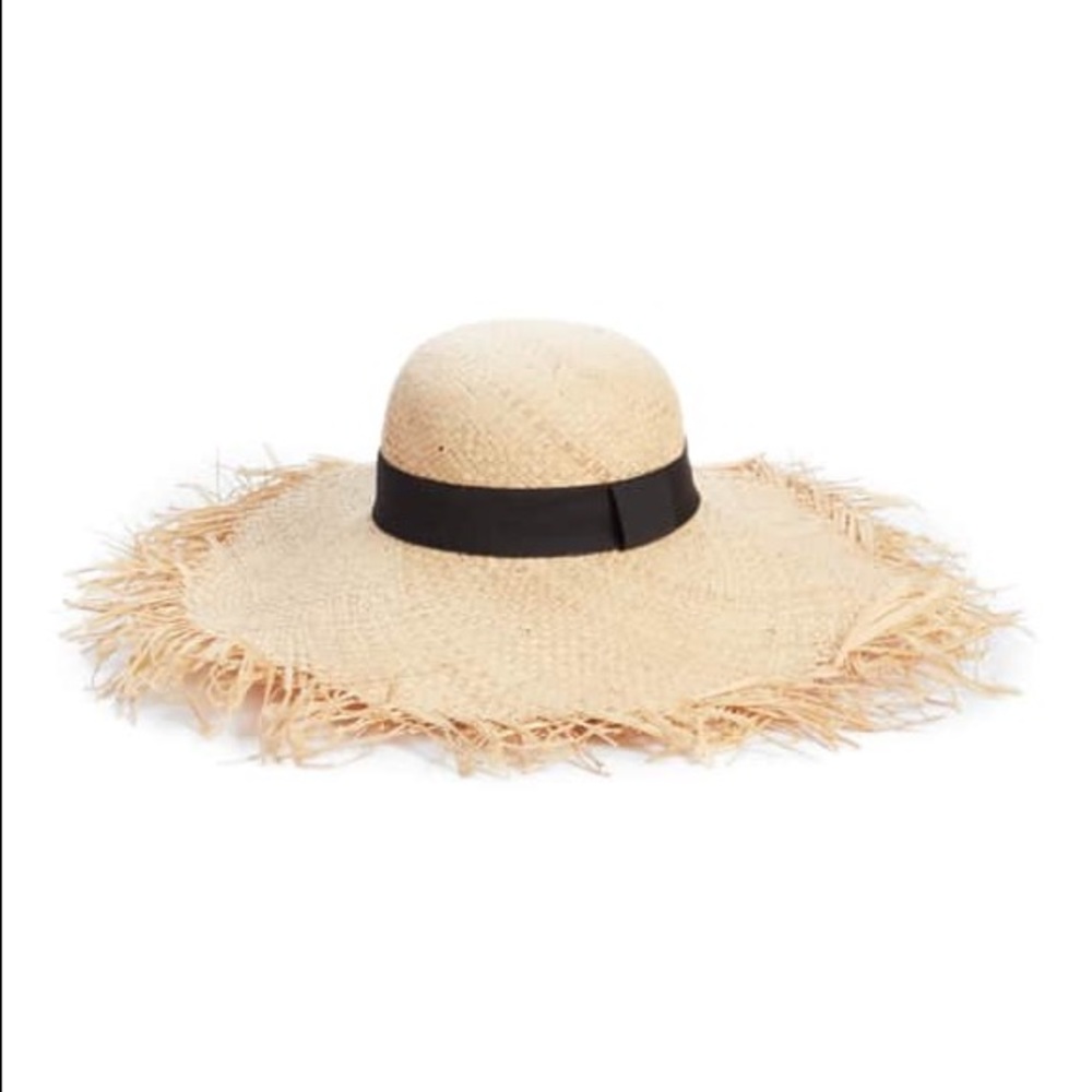 🔥NWT NORDSTROM SUPER CHIC STRAW HAT W/ BLACK BAND, I removed tags!